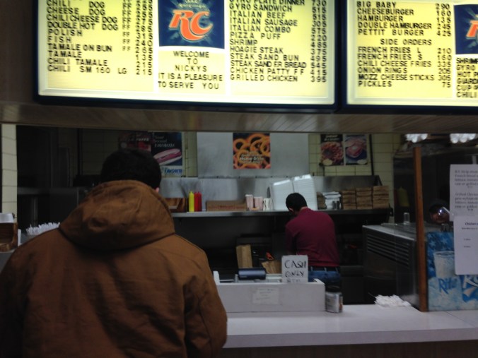 Hot Dogs, Big Baby Burgers, Chili, and More on Nicky's Counter Menu - Welcome to Nicky's - It Is a Pleasure to Serve You - December 2014
