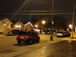 Single-Family Homes on Austin Avenue by Nicky's Hot Dogs, Chicago - December 2014