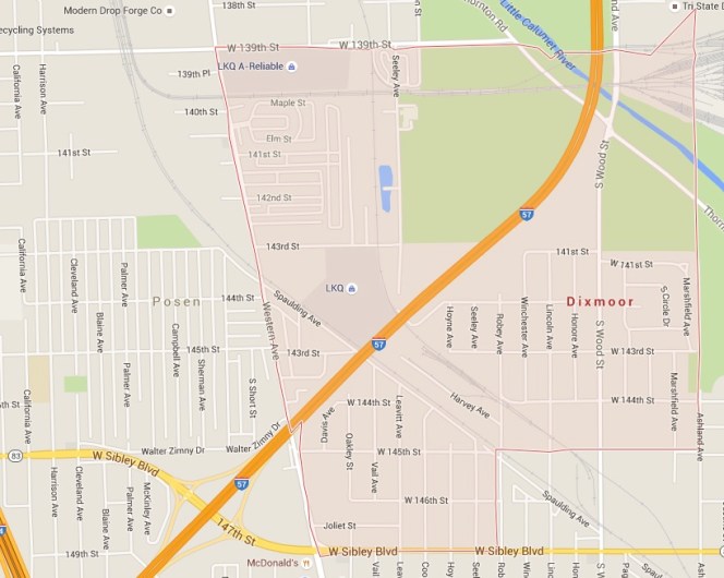 Frank's Pizza -Dixmoor Map