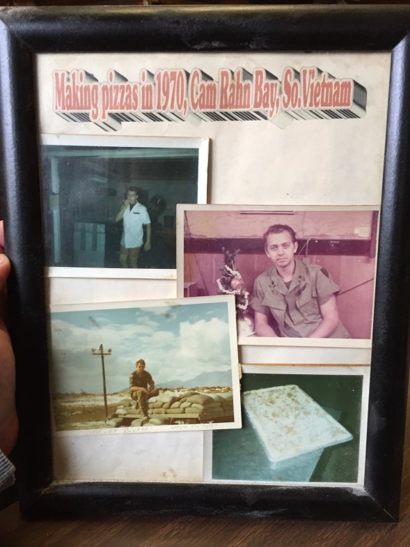 Collage of Bob Zajac of Pudgy's Making Pizzas in 1970, Cam Rhan Bay, South Vietnam