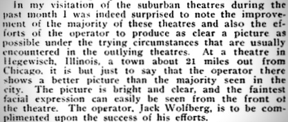 Hegewisch Theatre - Motion Picture News
