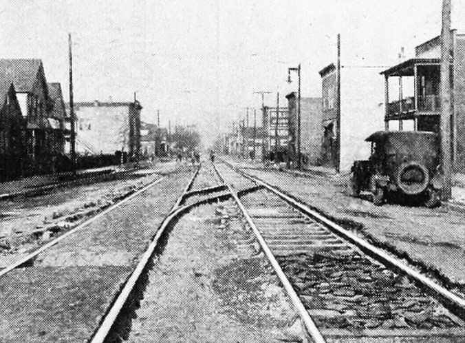 Street car at Pressed Steel, 1919