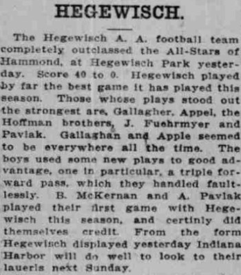 Football in Hegewisch Park - December 15, 1913