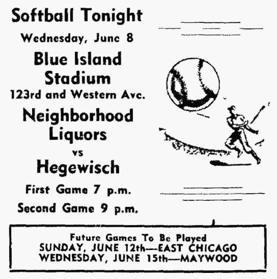 Hegewisch Softball - South End Reporter, June 8, 1949