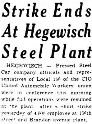 Pressed Steel Strike - Hammond Times, April 13, 1943