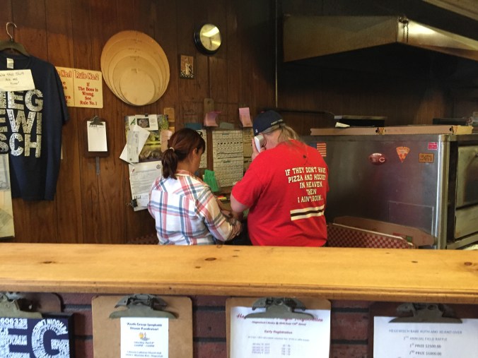 Donna and Bob at Pudgy's Counter - Pudgy's Pizza, Hegewisch - Chicago Pizza Hound