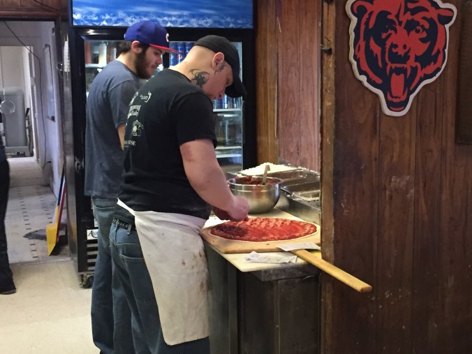 Making Pizzas at Pudgy's