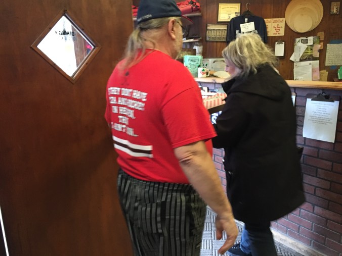 Bob Holding Door Open for Customer - Pudgy's Pizza, Hegewisch - Chicago Pizza Hound