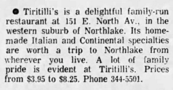 Perry's Pizza Joynt, Northlake, Illinois - Chicago Pizza Hound - Tiritilli's