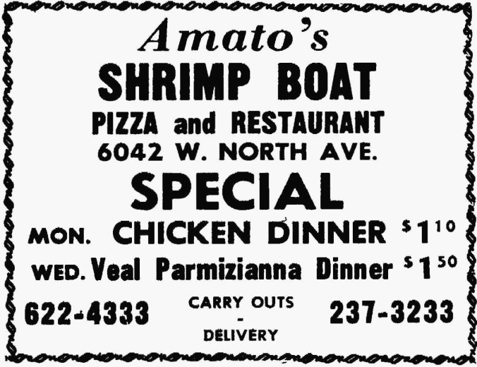 Amato's Shrimp Boat Special, 6042 W. North Ave. - The Garfieldian, February 25, 1968