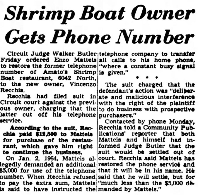 Shrimp Boat Phone Number Dispute - Austin News, January 13, 1965