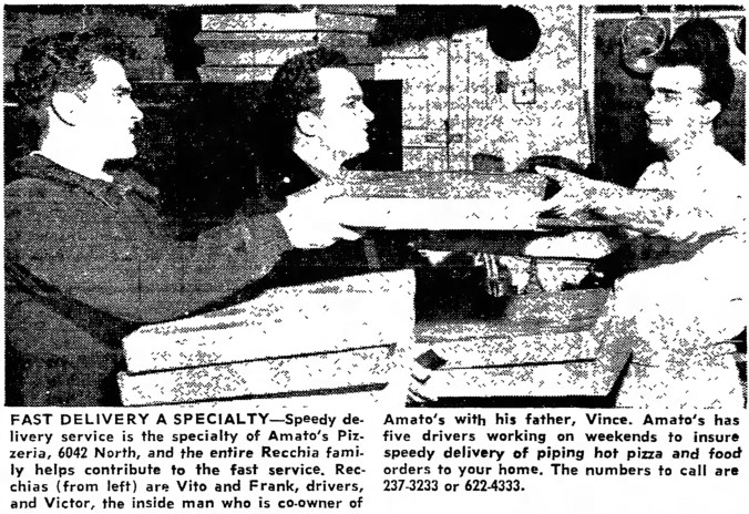 Delivery at Amato's with Vito, Frank, and Victor Recchia - The Garfieldian, February 9, 1966