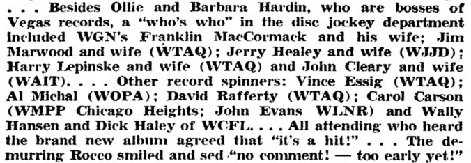 Rocco Greco, Vegas Records, Radio Stations - Austin News, September 5, 1963 – Version 2